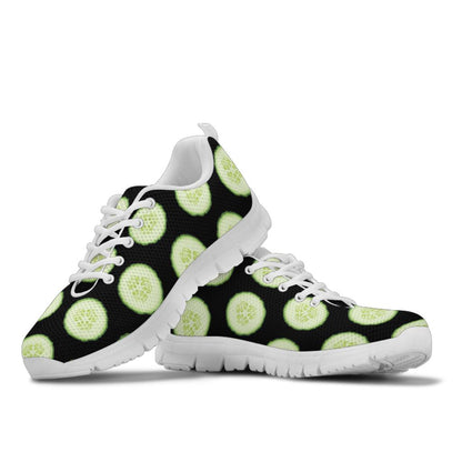 Cucumber Pattern Print Design CC02 Sneakers White Bottom Shoes