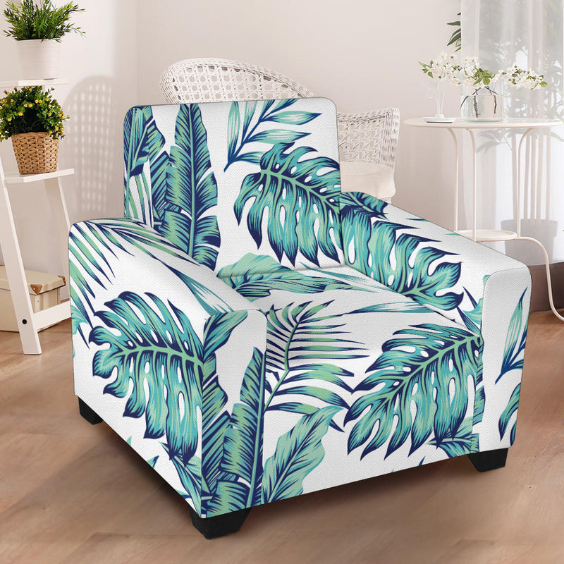 Pattern Tropical Palm Leaves Armchair Slipcover