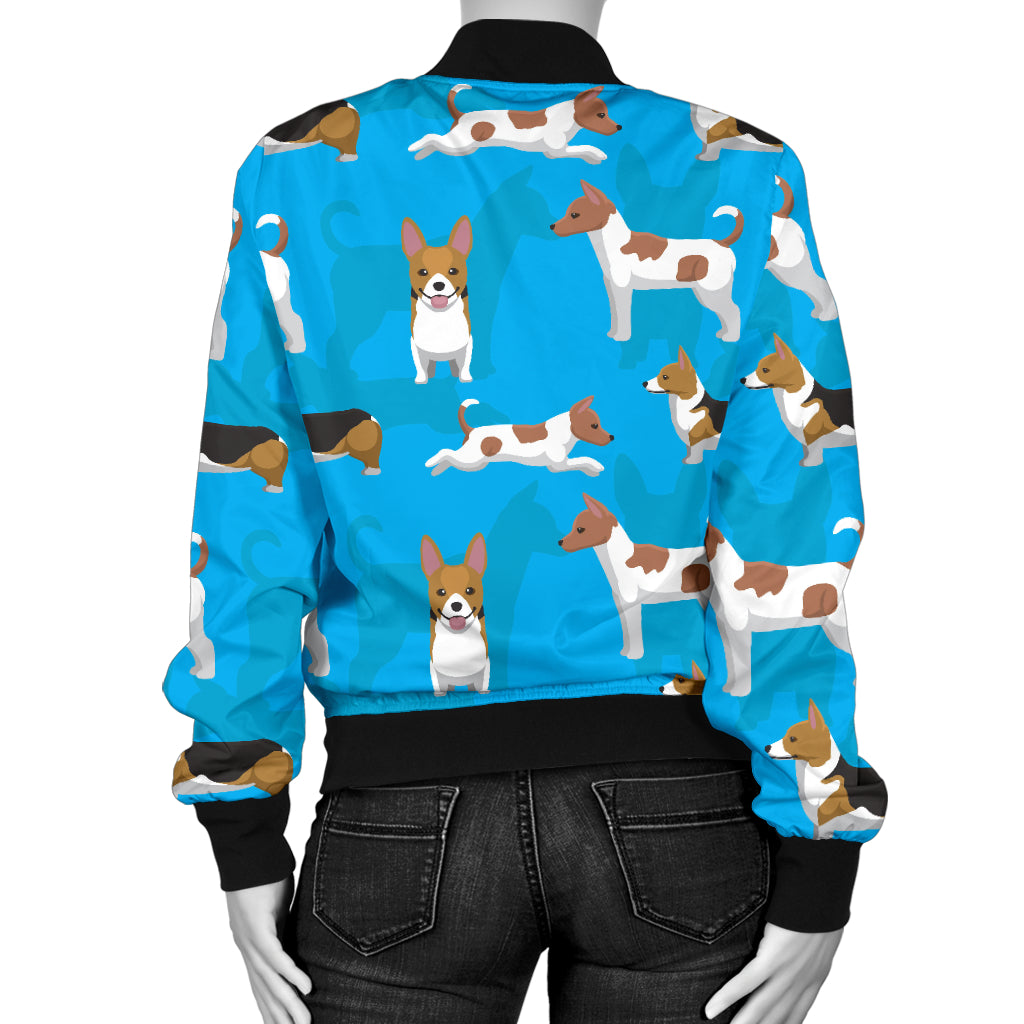 Cardigan Welsh Corgis Pattern Print Design 01 Women's Bomber Jacket