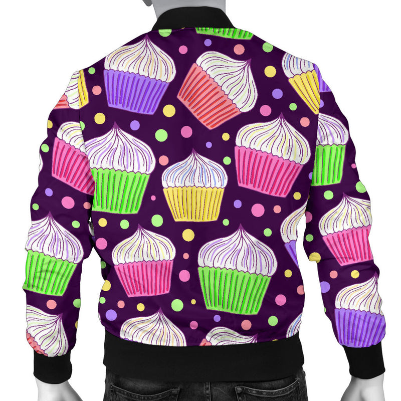 Cupcake Pattern Print Design CP07 Men Bomber Jacket