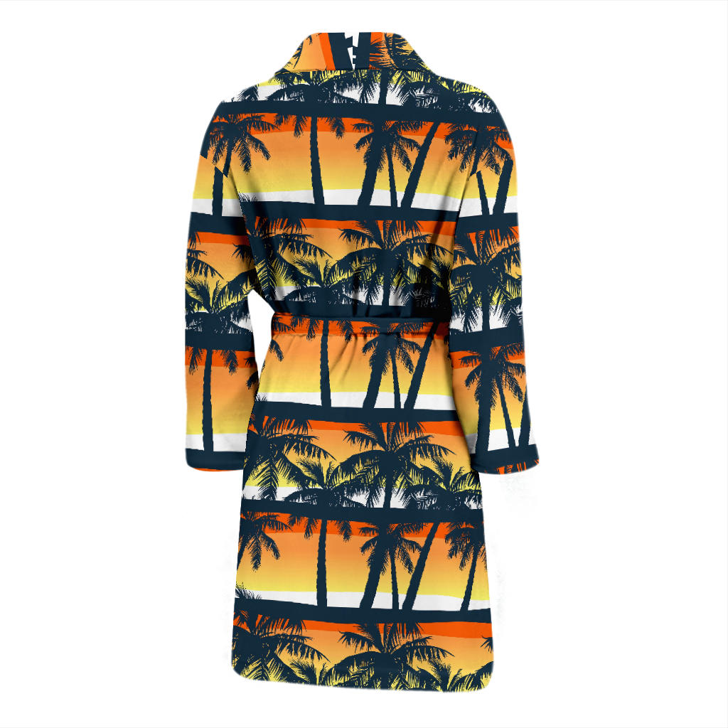 Palm Tree Pattern Print Design PT011 Men Bathrobe