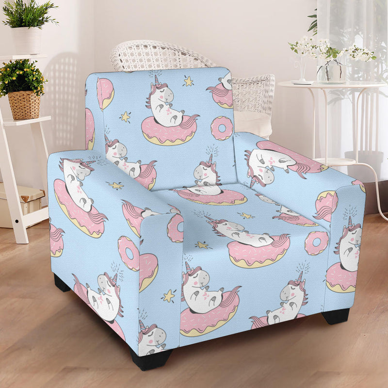 Donut Unicorn Pattern Print Design DN014 Armchair Slipcover