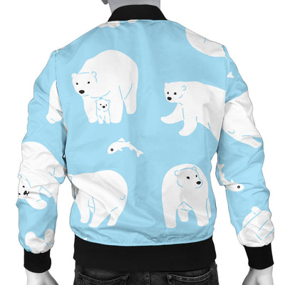 Polar Bear Pattern Print Design PB01 Men Bomber Jacket