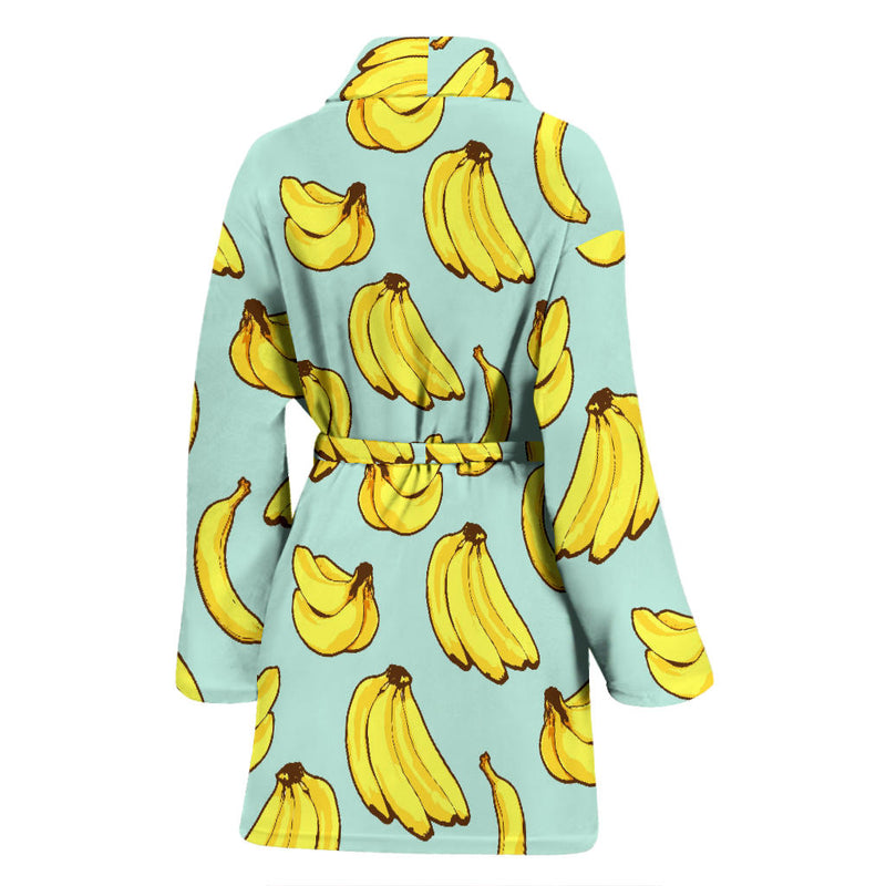Banana Pattern Print Design BA04 Women Bathrobe