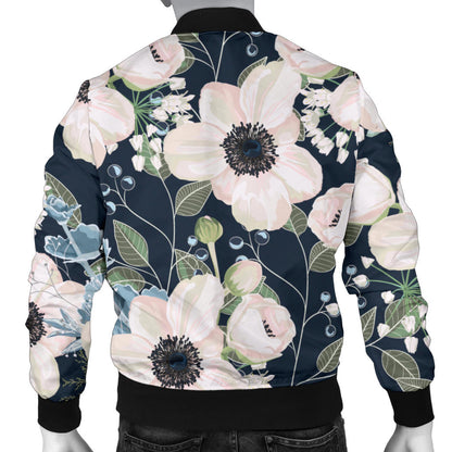 Anemone Pattern Print Design AM02 Men Bomber Jacket