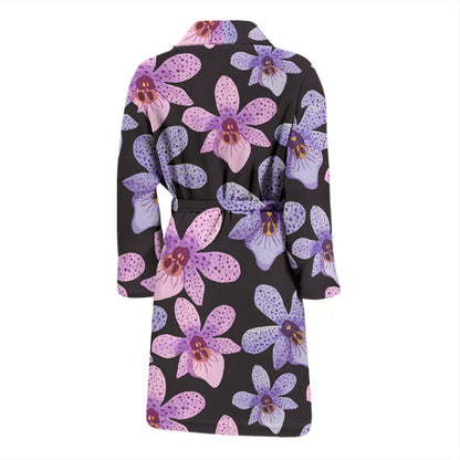 Orchid Pattern Print Design OR08 Men Bathrobe