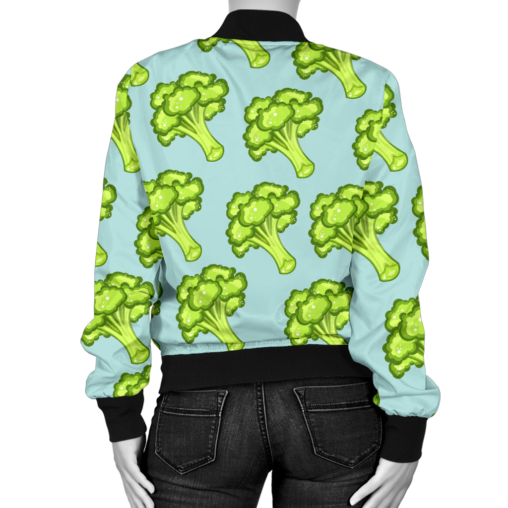 Broccoli Pattern Print Design 02 Women's Bomber Jacket