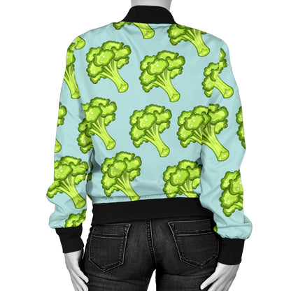 Broccoli Pattern Print Design 02 Women's Bomber Jacket