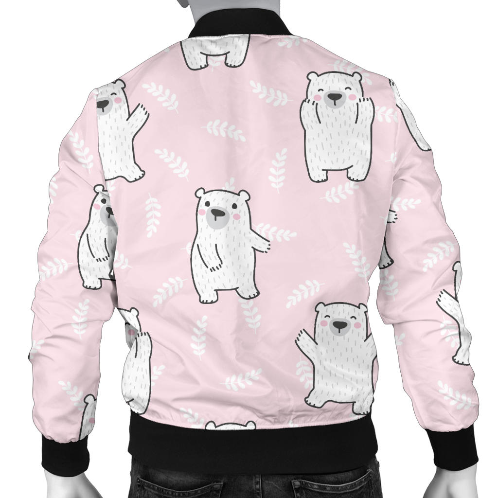 Polar Bear Pattern Print Design PB09 Men Bomber Jacket