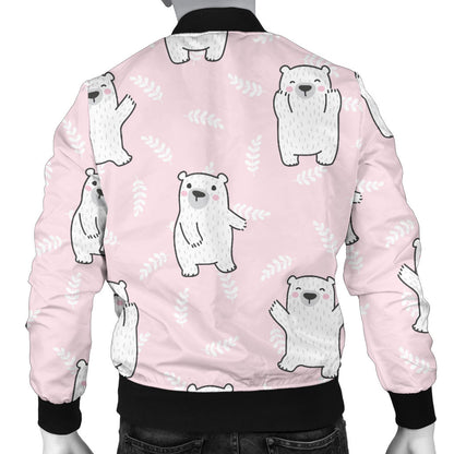 Polar Bear Pattern Print Design PB09 Men Bomber Jacket