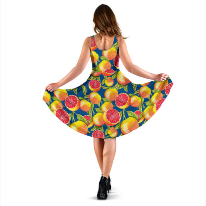 Grapefruit Pattern Print Design GF04 Midi Dress