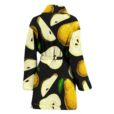 Pear Pattern Print Design PE01 Women Bathrobe