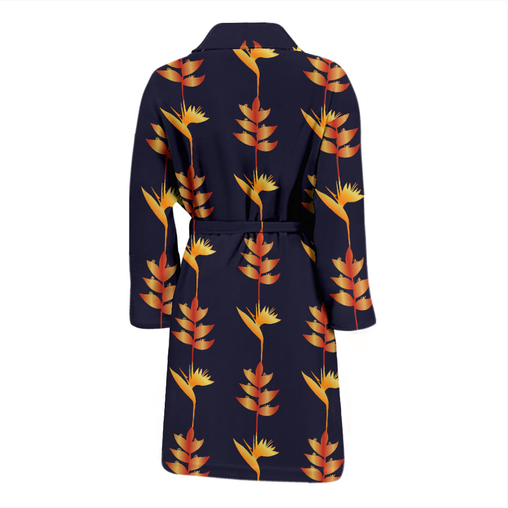 Heliconia Pattern Print Design HL06 Men Bathrobe