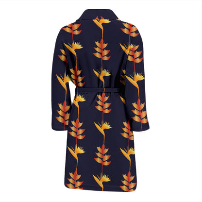 Heliconia Pattern Print Design HL06 Men Bathrobe