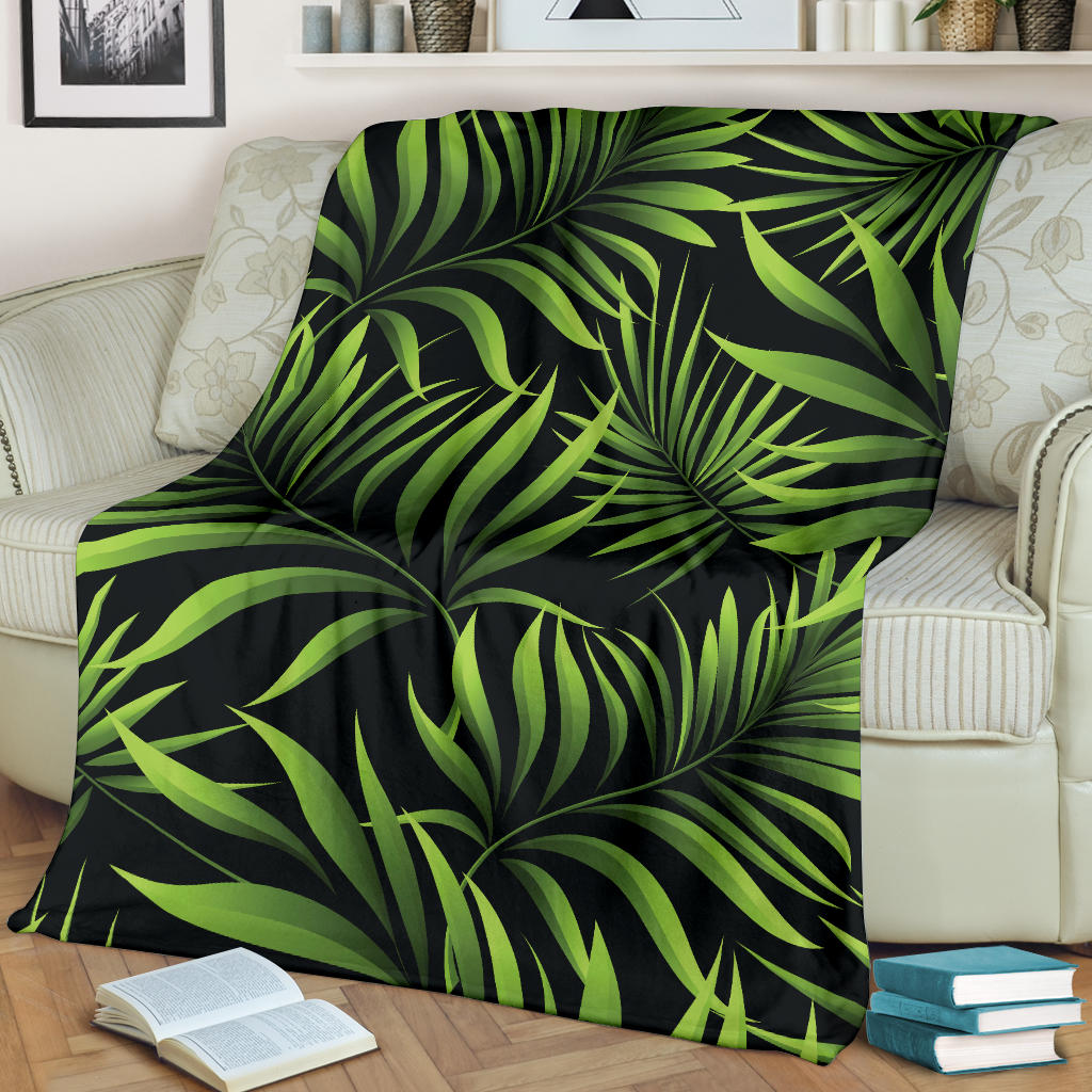 Palm Leaves Pattern Print Design PL07 Fleece Blanket