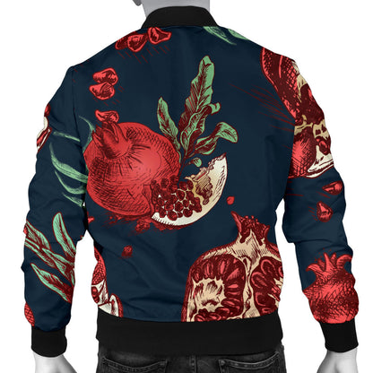 Pomegranate Pattern Print Design PG04 Men Bomber Jacket