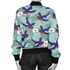 Swallow Bird Pattern Print Design 02 Women's Bomber Jacket