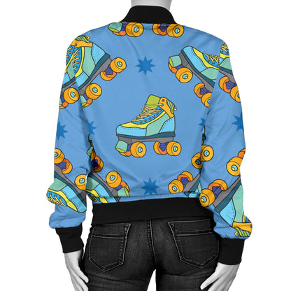 Roller skate Pattern Print Design A04 Women's Bomber Jacket