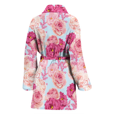 Lisianthus Pattern Print Design LT05 Women Bathrobe