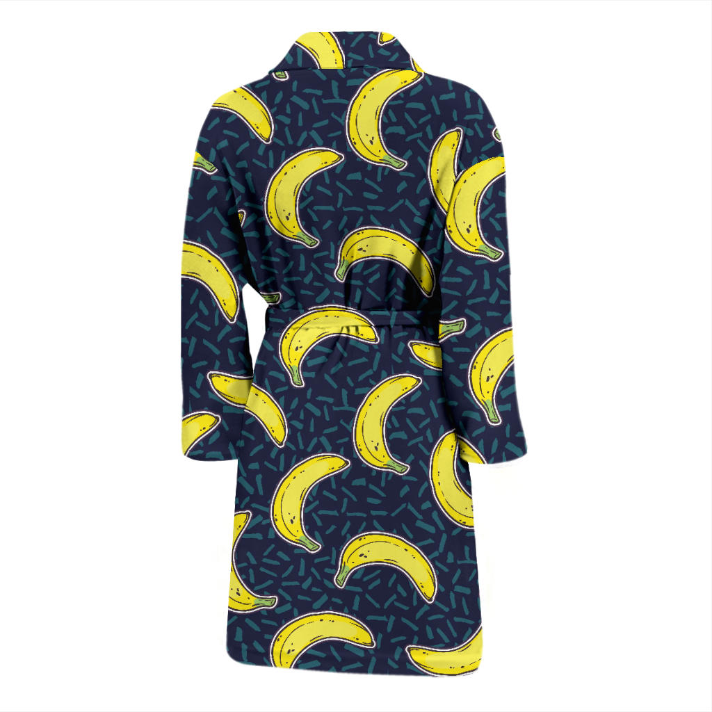 Banana Pattern Print Design BA09 Men Bathrobe