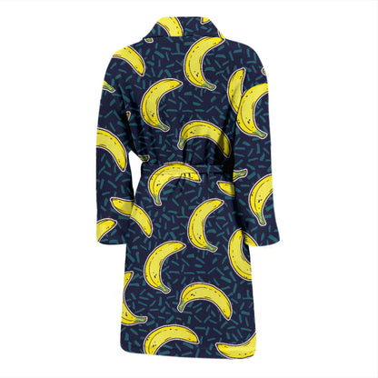 Banana Pattern Print Design BA09 Men Bathrobe