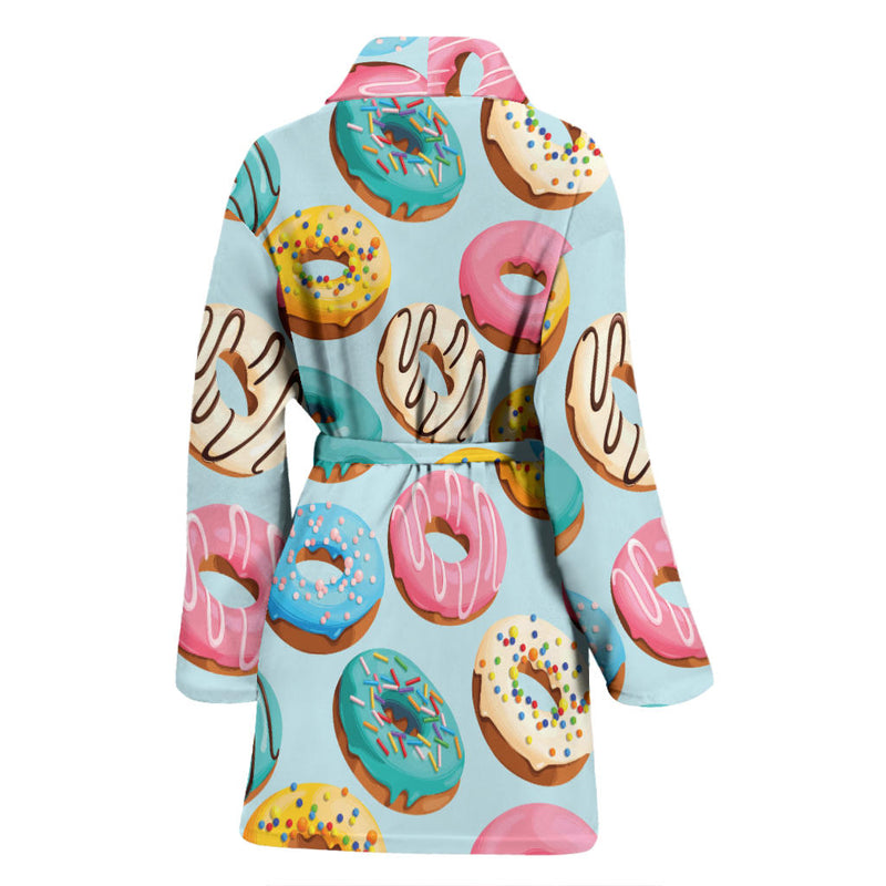 Donut Pattern Print Design DN05 Women Bathrobe