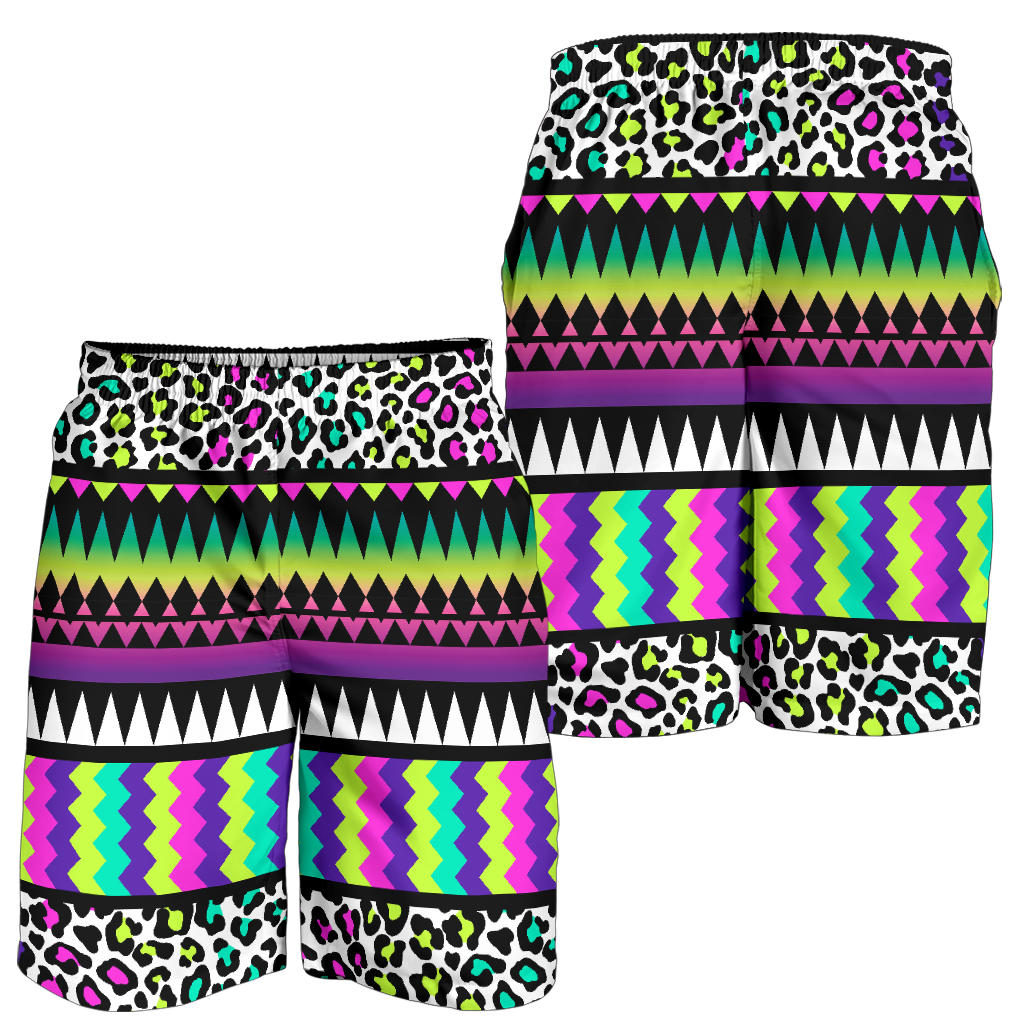 Animal Skin Aztec Rainbow Mens Shorts