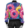 Donut Pattern Print Design DN010 Women Bomber Jacket