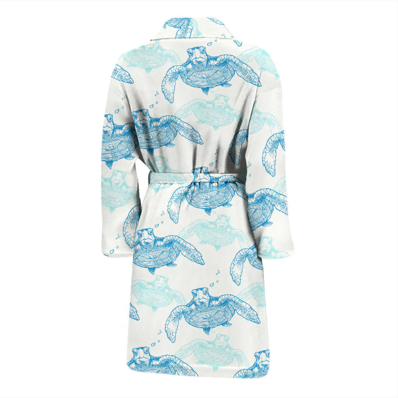 Sea Turtle Pattern Print Design T01 Men Bathrobe