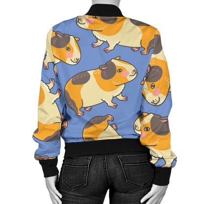 Guinea Pig Pattern Print Design 01 Women's Bomber Jacket