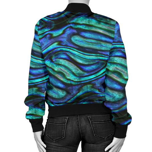Abalone Pattern Print Design 02 Women's Bomber Jacket