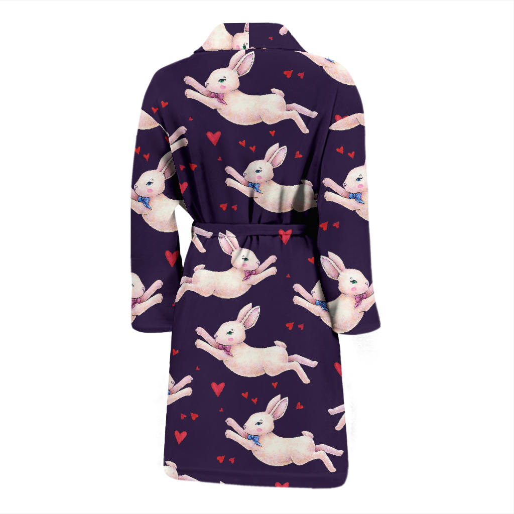 Rabbit Pattern Print Design RB016 Men Bathrobe