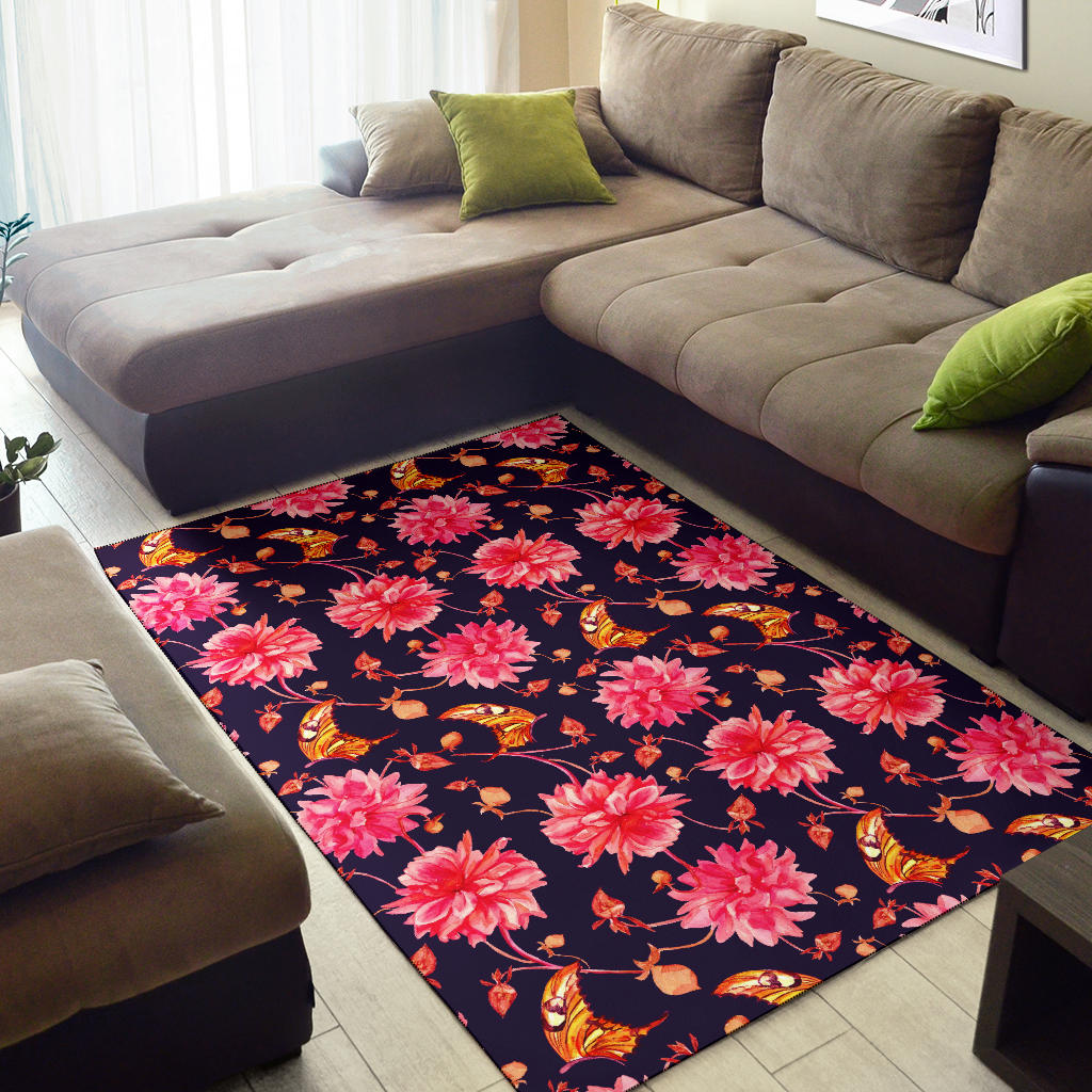 Dahlia Pattern Print Design DH03 Area Rugs