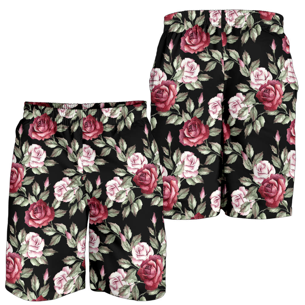 Rose Red Pink Pattern Print Design RO03 Mens Shorts