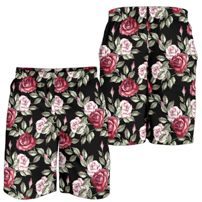 Rose Red Pink Pattern Print Design RO03 Mens Shorts