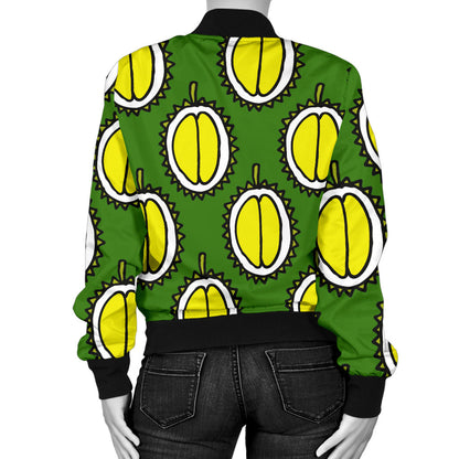 Durian Pattern Print Design DR01 Women Bomber Jacket