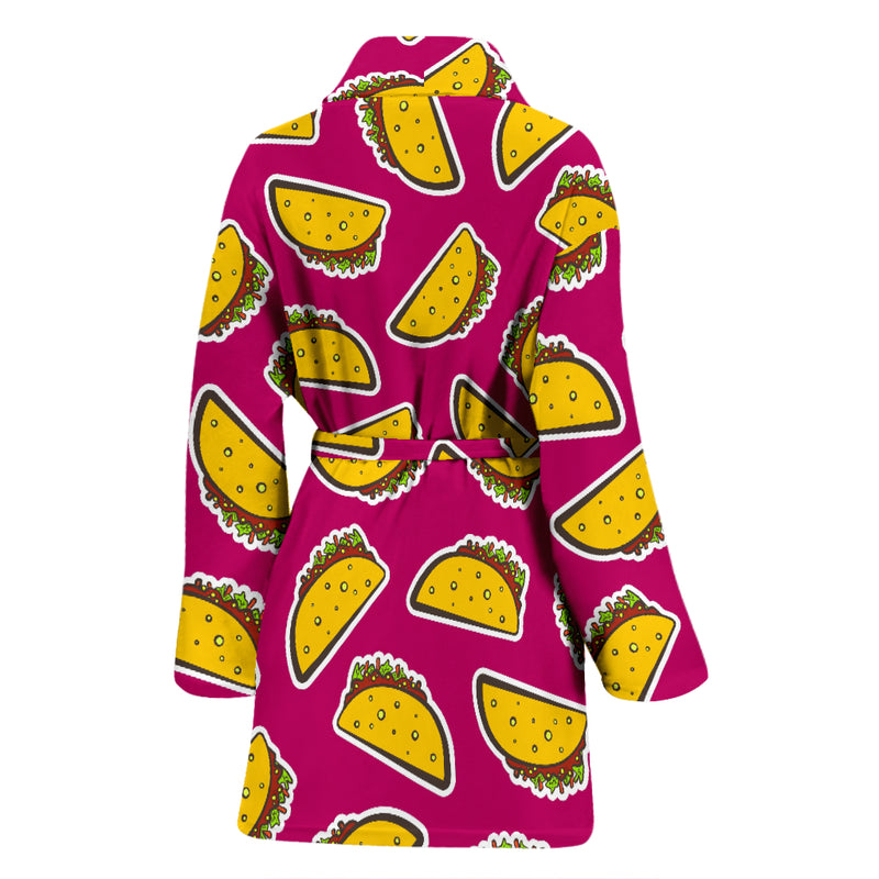 Taco Pattern Print Design TC01 Women Bathrobe