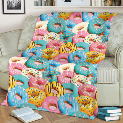 Donut Pattern Print Design DN01 Fleece Blanket