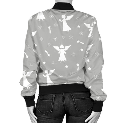 Angel Pattern Print Design 03 Women's Bomber Jacket