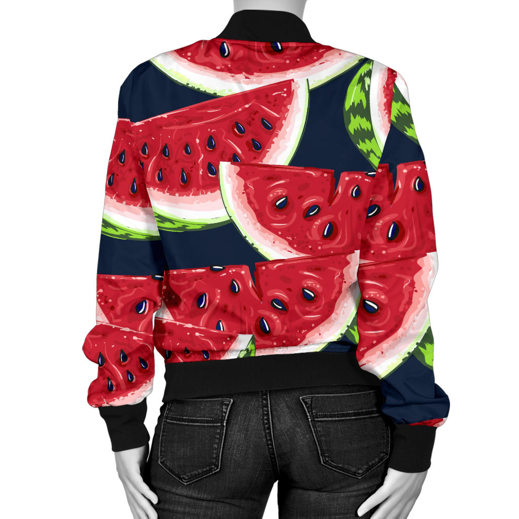 Watermelon Pattern Print Design WM011 Women Bomber Jacket