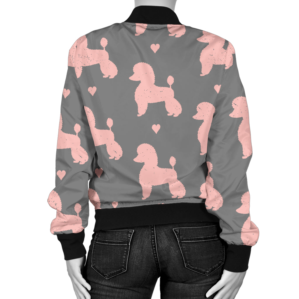 Poodle Pattern Print Design A02 Women's Bomber Jacket