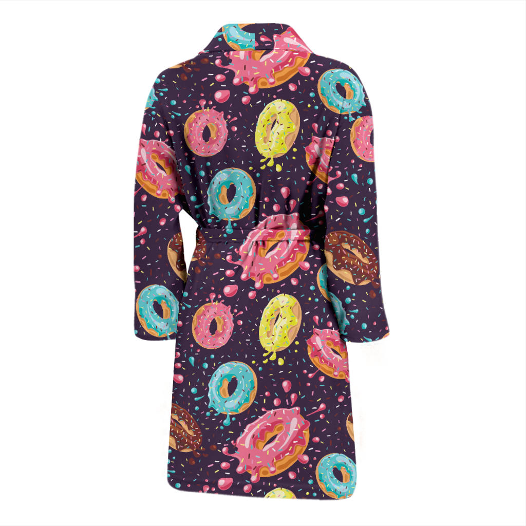 Donut Pattern Print Design DN03 Men Bathrobe