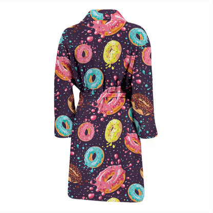 Donut Pattern Print Design DN03 Men Bathrobe