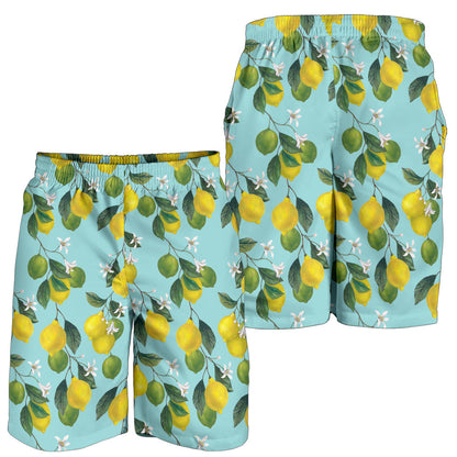 Lemon Pattern Print Design LM05 Mens Shorts