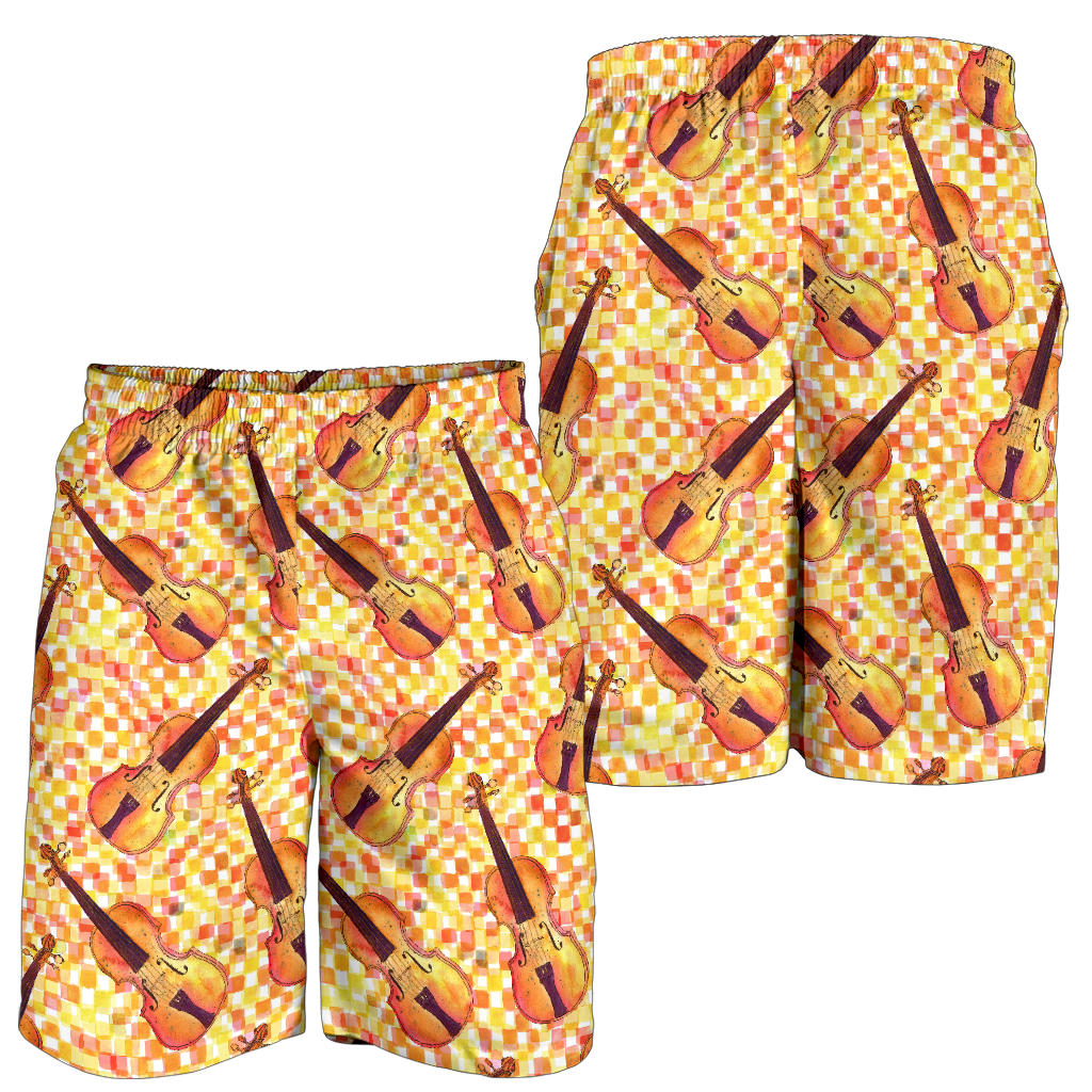 Violin Pattern Print Design 03 Mens Shorts