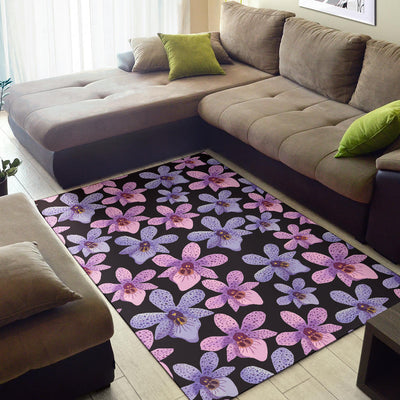 Orchid Pattern Print Design OR08 Area Rugs