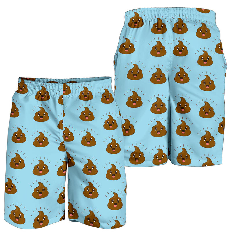 Poop Emoji Pattern Print Design A03 Mens Shorts