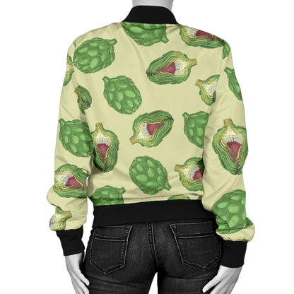 Artichoke Pattern Print Design 03 Women's Bomber Jacket