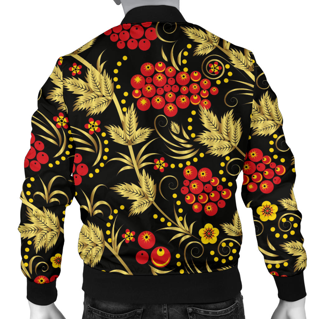 Cranberry Pattern Print Design CB02 Men Bomber Jacket
