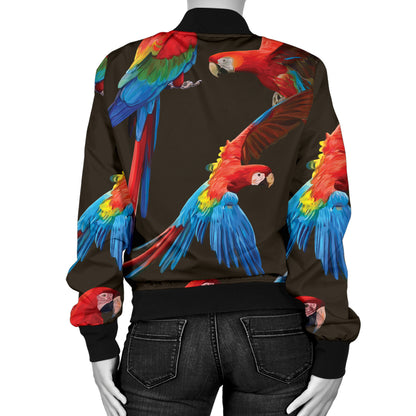 Macaw Pattern Print Design 04 Women's Bomber Jacket
